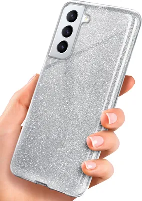 Produktbild von GLITTER-Case für Samsung Galaxy S21, Farbe:Sparkle - Silver