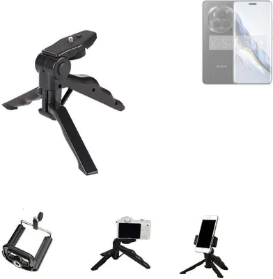 Produktbild von K-S-Trade Stativ Tisch-Ständer Dreibein Handy-Stativ Ständer kompatibel mit Honor Magic6 Pro Mini-Stativ Smartphone Tripod Handy-Stativ aus Plastik