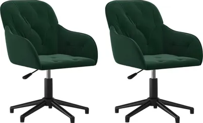Immagine prodotto di vidaXL Sedie da pranzo 2 pz. Girevoli in velluto verde scuro