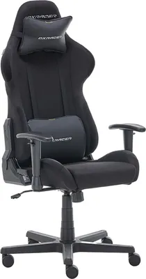 Produktbild von Gaming-Stuhl >DXRACER FORMULA< Armlehnen, Kopfpolster, Wippfunktion, schwarz - 65x121x65cm (B/H/T)