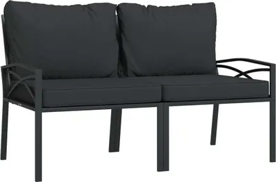 Produktbild von vidaXL Gartenstühle mit Grauen Kissen 2 Stk. 62x75x79 cm Stahl