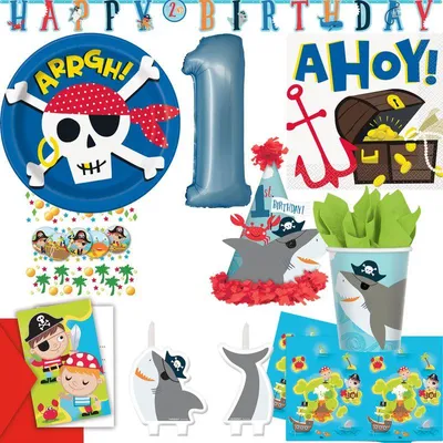 Produktbild von Partyset 1. Geburtstag Pirat Geburtstagsdeko Party Deko Dekoration