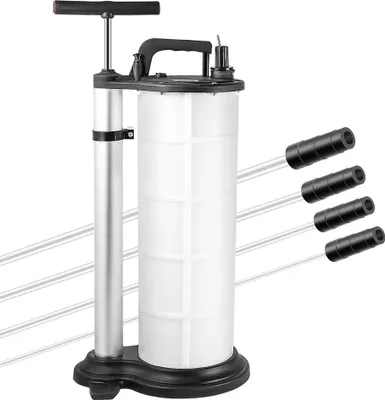 Immagine prodotto di Aspiratore per olio e liquidi - Pompa manuale di trasferimento sottovuoto/sifone - Capacità 9 L - Pressione di esercizio 70-170 PSI - Universale per auto - Bianco