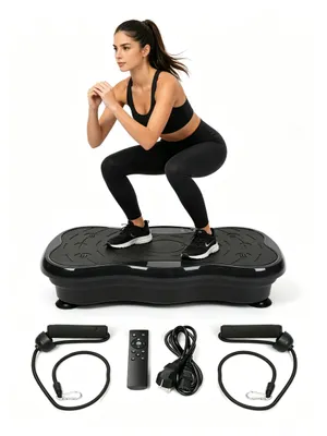 Produktbild von Vibrationsplatten,Leise und Kompakte Vibrationsplatte für Abnehmen Ganzkörpertraining,Vibrationsboard für Zuhause, LED-Display und Fernbedienung