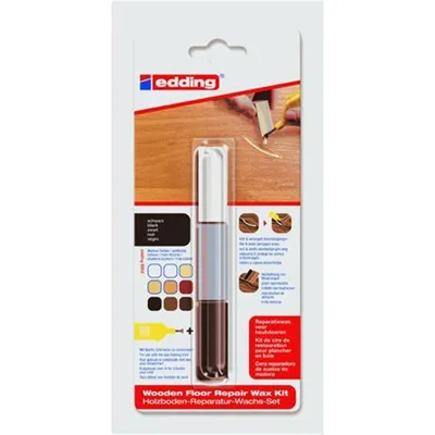 Obrázek produktu pro edding 8902 Sada vosků na opravu dřevěných podlah černá (blistr po 3 kusech)