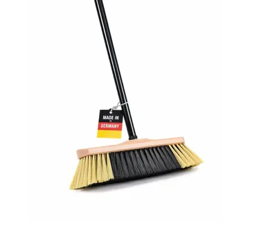 Produktbild von BawiTec Zimmerbesen 30cm Breit mit Teleskopstiel max. 130cm Lang Kehrbesen Stiel Haushaltsbesen Besen weiche Borsten