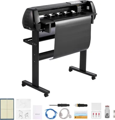 Immagine prodotto di Macchina per il taglio del vinile SucceBuy con larghezza massima di avanzamento di 87 cm, doppie lame e display a LED, set per il taglio del vinile con software Signmaster, compatibile con Windows e macOS