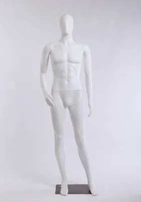 Produktbild von Eurotondisplay männliche Schaufensterpuppe MC-White weiß matt  Mann Neu Abstrakt Egghead  Arm Kopf beweglich Metallplatte male mannequin Puppe