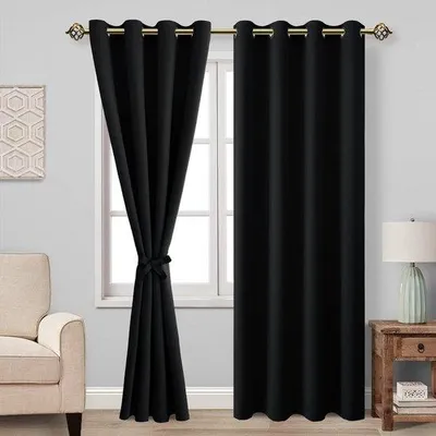 Produktbild von Famanu Verdunkelungsvorhänge - schwarz - 2 Stück - 200 x 140 cm - lichtundurchlässig