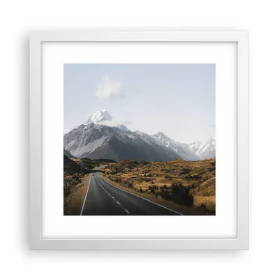 Produktbild von Gerahmtes Poster - Weißer Rahmen - Weg Berg Gipfel - 30x30 cm - Wand Bild - Wanddeko - Wandbilder - Kunstposter - Wandposter - Bilderrahmen - Bilder - Kunstdruck - Wanddekoration - P2WAC30x30-4833