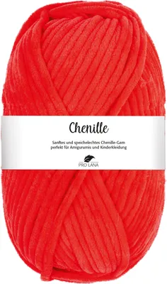 Produktbild von Pro Lana CHENILLE 100 g samtig weich und stabiles Chenille Garn 110 m Farbe 030 - rot
