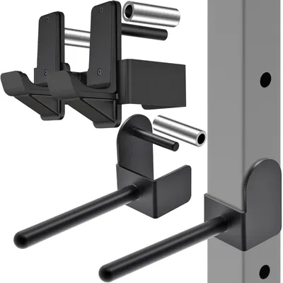 Image de Solidchoice - Supports en J pour rack de squat/de musculation, avec porte-haltères