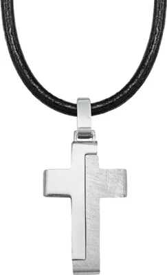 Produktbild von s.Oliver 2024225 Herren Collier Kreuz Edelstahl Silber 43 cm