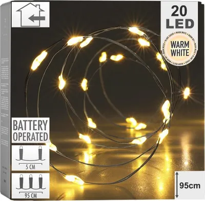 Produktbild von LED Lichterkette 95 cm batteriebetrieben, warme Farbe