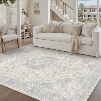 Immagine prodotto di Tappeto vintage grigio, 63x230 cm, lavabile e antiscivolo