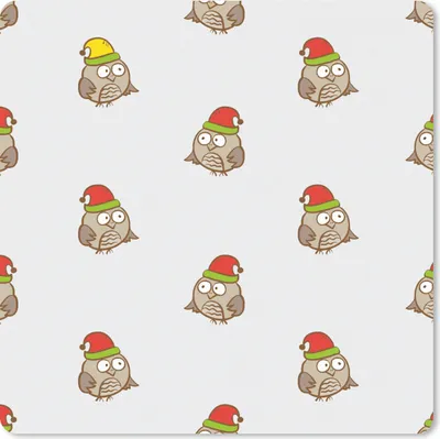 Produktbild von MuchoWow® Mauspad Mousepad Eule - Weihnachtsmannmütze - Cartoon - Kind - Design 20x20 cm - Mousepads - Maus Mat - Pad - Mausunterlage - Desk Mat - Bureauartikeln