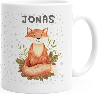 Produktbild von Namenstasse personalisierte Kaffee-Tasse mit Namen Fuchs persönliche Geschenke SpecialMe® weiß Keramik-Tasse