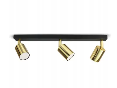 Zdjęcie produktu dla LUXOLAR Lampa Sufitowa 3-punktowa LED GU10 25W czarno-złoty - Nowoczesna metalowa sufitowa lampa regulowana - Idealna do salonu, sypialni, biura