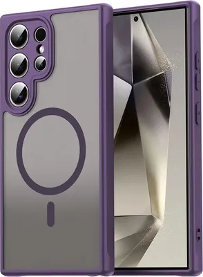 Imagen del producto de Funda MagSafe para Samsung Galaxy S25 Ultra - Carcasa trasera Phonesta AirFrost semitransparente - Morado mate