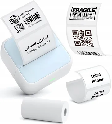 Zdjęcie produktu dla Drukarka Termiczna Bluetooth do Zdjęć Naklejek Notatek Etykiet 53mm 203DPI / S1 / Niebieski