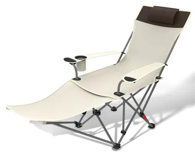 Immagine prodotto di Sedia da campeggio pieghevole QEENTOE, con schienale regolabile, inclusa borsa, ideale per giardino e viaggi, color beige