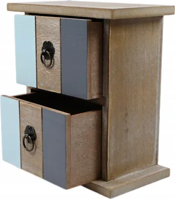 Produktbild von Shabby Chic Schmuckkästchen Holz Rustikal - Schmuckschrank Organizer Vintage Design 16x9x18cm