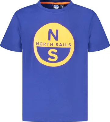 Produktbild von Stylisches Kinder Kurzarm-T-Shirt Blau mit Print und Rundhals
