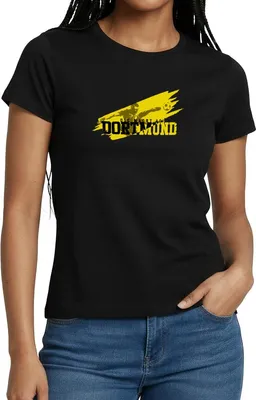 Produktbild von Spreadshirt Die Macht Aus Dortmund Schwarz-Gelb Fußball Fan Frauen T-Shirt, XXL, Schwarz