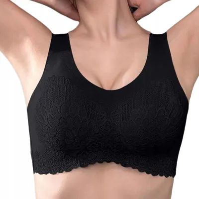 Produktbild von Damen-BH - Weicher BH - Schwarz - S 36 - Nahtloser BH - Sport-Top - Fitness-Top - Bequem