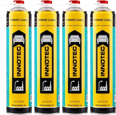 Immagine prodotto di 4 pezzi INNOTEC Power Clean 750 ml aerosol – detergente e sgrassatore universale – rimuove grasso, olio, catrame, cera e residui di colla – ideale per autoveicoli