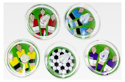 Produktbild von Fußball Kreisel aus Kunststoff 12er Set - ca. 3,5 cm
