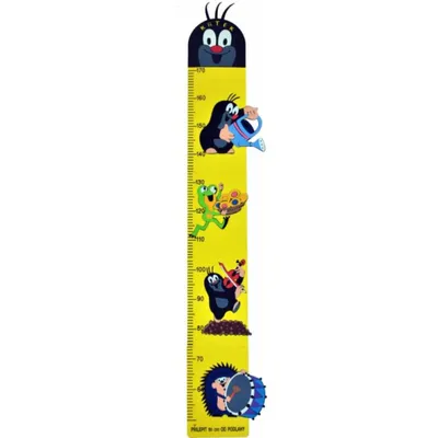 Produktbild von Selbstklebendes Kindermaßband Maulwurf gelb aus Schaumstoff, Messbereich bis 170 cm