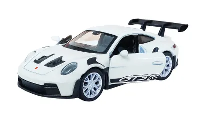 Produktbild von Porsche 911 (992) GT3 RS Modellauto aus Metall mit Rückzug Modell Auto Spielzeugauto 74 (Weiss)