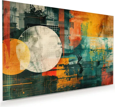 Produktbild von Glasbild 45x30cm in XXL für Wohnzimmer, Schlafzimmer Motiv Abstrakte Geometrie
