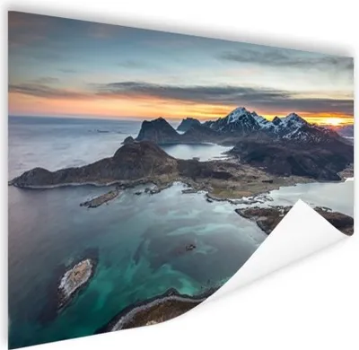 Produktbild von MuchoWow® Poster Fjorde bei Sonnenaufgang in Norwegen 180x120 cm - Fotoplakat