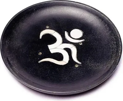 Immagine prodotto di Set per incenso Portaincenso OHM in pietra ollare -- 10 cm + Portacandela Lotus