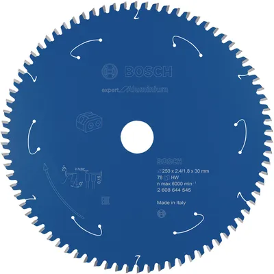 Produktbild von Kreissägeblatt für Akkusägen Expert for Aluminium, 250 x 2,4/1,8 x 30, 78 Zähne.