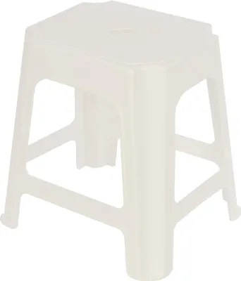 Produktbild von Tritthocker Tragbarer Campinghocker H 42,5 cm LxB 33,5 x41 cm Weiß Haus Garten Reise Urlaub, Max 110 kg 243 Lbs Sitzhocker Sitzfläche Plastik Fußstütze Plastikhocker Belastbar Licht Stabil