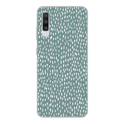 Produktbild von MuchoWow® Handyhülle Schutzhülle Hülle für Samsung Galaxy A70 Polka dots - Weiß - Grün Silikon Softcase Handy Hülle - Schutzhaube