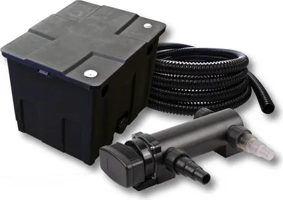 Image de SunSun Kit complet: CBF-350 Filtre de bassin jusqu'à 12000 L Biologique, CUV-318 lampe uv UVC Clarificateur avec 18W, 5m Tuyau 25 mm (1")
