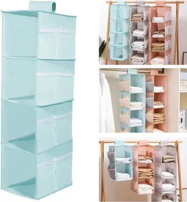 Produktbild von Hängeregal Schrankorganizer Stabiler Kleiderschrank Organizer Hängeaufbewahrung Hänge-Aufbewahrung Faltbarer Hängeorganizer Geeignet für Familienaufbewahrung