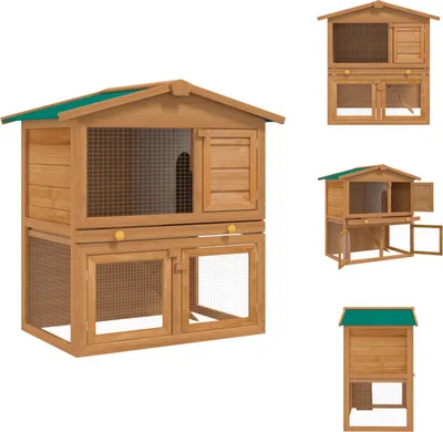 Image de Clapier pour petits animaux Clapier pour lapins 3 portes en bois - Habitat & Enclos pour petits animaux