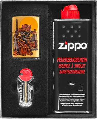 Produktbild von Feuerzeug-Set ZIPPO WILD WEST SKELETON Geschenk No1