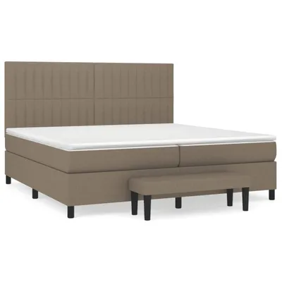 Produktbild von Boxspringbett mit Matratze Taupe 200x200 cm Stoff