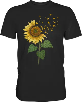 Produktbild von Vögel Sonnenblumen T-Shirt Garten Vogel Motiv Gärtner Geschenk – Black / L