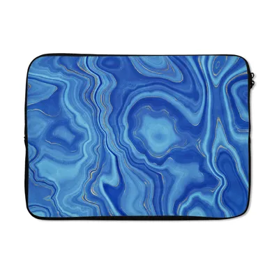 Produktbild von MuchoWow® Laptop Hülle 14 ZollBlau - Achatgeode - Steine - Marmor Laptoptasche - Laptoptasche - Stoßsicher - Schutzhaube