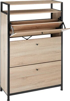 Produktbild von tectake® Schuhschrank Buffalo inklusive Kippschutz, 81 x 32 x 130 cm