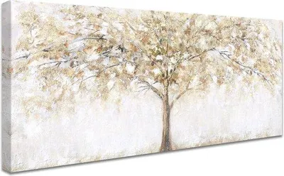 Image de Décoration murale en bois - Paysage abstrait, art botanique, 50 x 120 cm