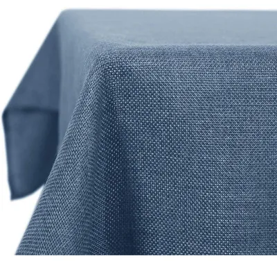 Produktbild von Tischdecke Leinenoptik Lotuseffekt Wasserabweisend 130x280 cm Blau Rechteckig
