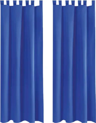 Immagine prodotto di 2x tende Ellen con passanti e ganci (blu), dimensioni: 140x175cm
